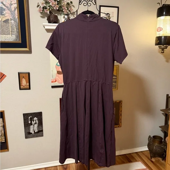 Purple Short Sleeve Dress - Picture 3 of 7